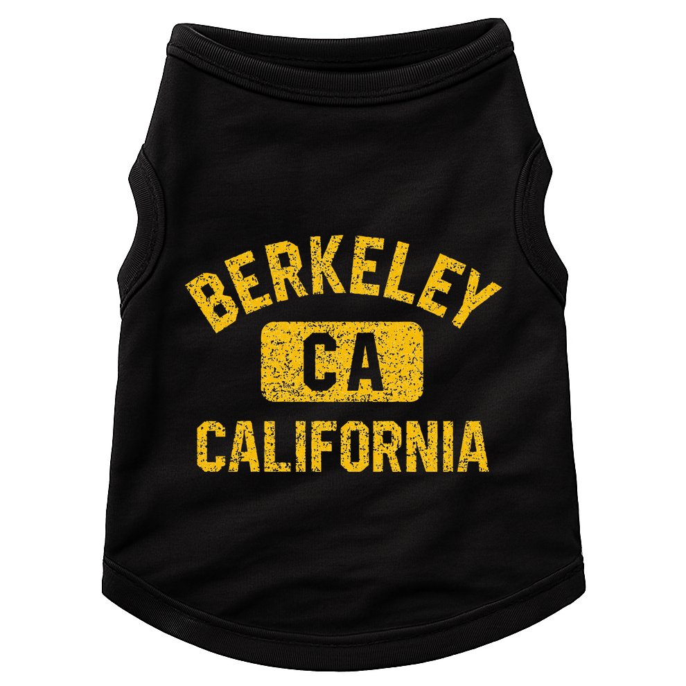 Berkeley CA California Gym Style Distressed Amber Print Doggie Tank
