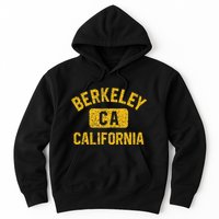 Berkeley CA California Gym Style Distressed Amber Print Hoodie