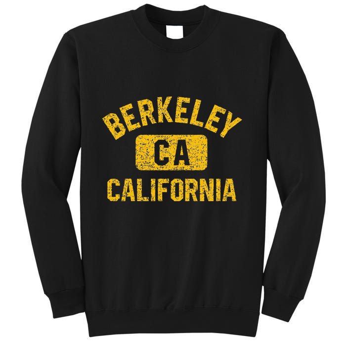 Berkeley CA California Gym Style Distressed Amber Print Sweatshirt
