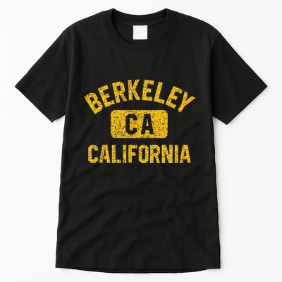 Berkeley CA California Gym Style Distressed Amber Print Tall T-Shirt