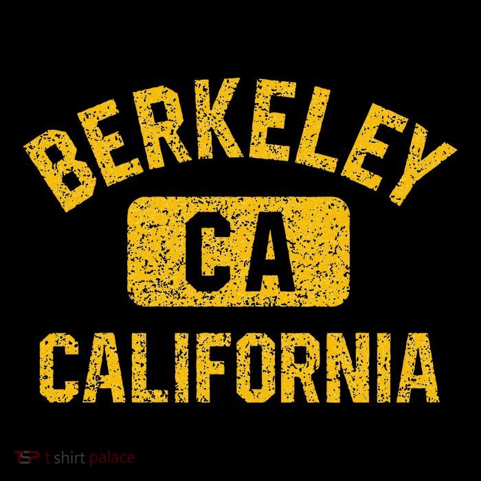 Berkeley CA California Gym Style Distressed Amber Print Drawstring Bag