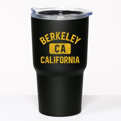 Berkeley CA California Gym Style Distressed Amber Print Tumbler
