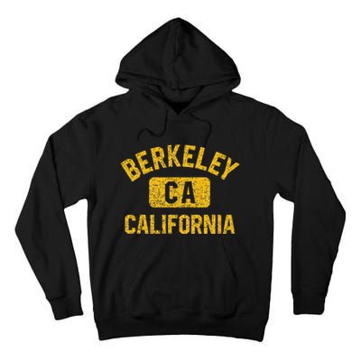 Berkeley CA California Gym Style Distressed Amber Print Tall Hoodie