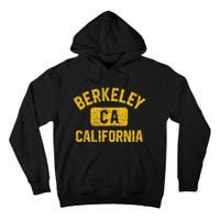 Berkeley CA California Gym Style Distressed Amber Print Tall Hoodie
