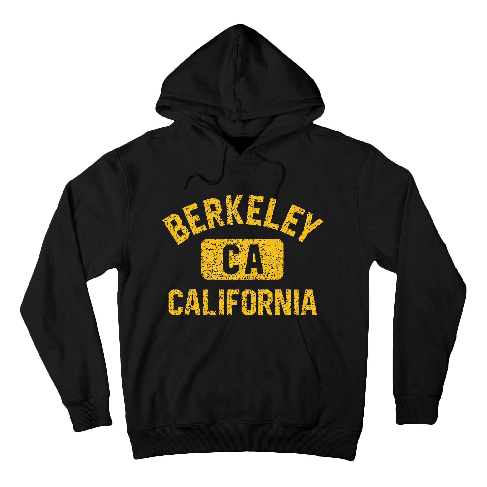Berkeley CA California Gym Style Distressed Amber Print Tall Hoodie