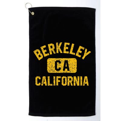Berkeley CA California Gym Style Distressed Amber Print Golf Towel