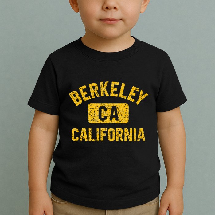 Berkeley CA California Gym Style Distressed Amber Print Toddler T-Shirt