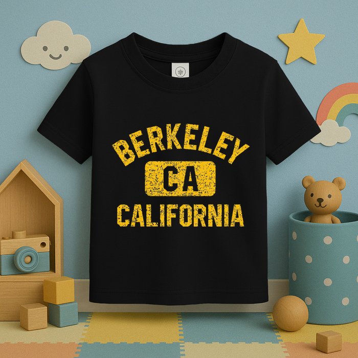 Berkeley CA California Gym Style Distressed Amber Print Toddler T-Shirt