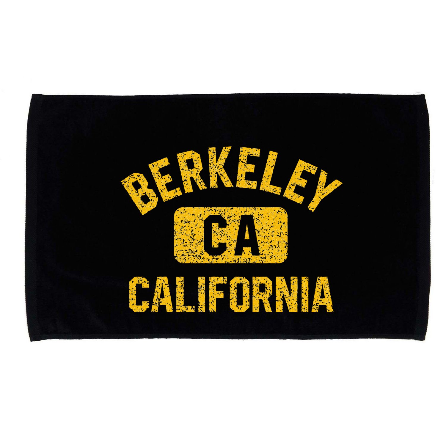 Berkeley CA California Gym Style Distressed Amber Print Microfiber Hand Towel
