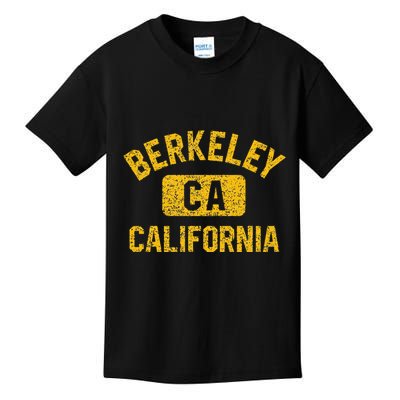 Berkeley CA California Gym Style Distressed Amber Print Kids T-Shirt