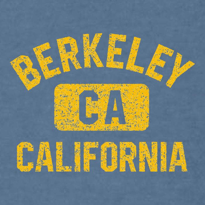 Berkeley CA California Gym Style Distressed Amber Print Garment-Dyed Sweatshirt