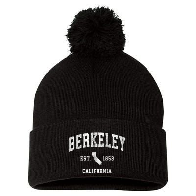 Berkeley California Ca Vintage Athletic Pom Pom 12in Knit Beanie