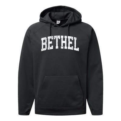 Bethel Connecticut CT Vintage Athletic Sports Pink Performance Fleece Hoodie