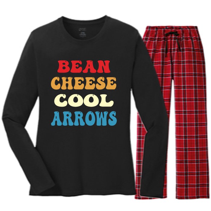 Bean Cheese Cool Arrows Women's Long Sleeve Flannel Pajama Set 