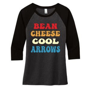 Bean Cheese Cool Arrows Women's Tri-Blend 3/4-Sleeve Raglan Shirt