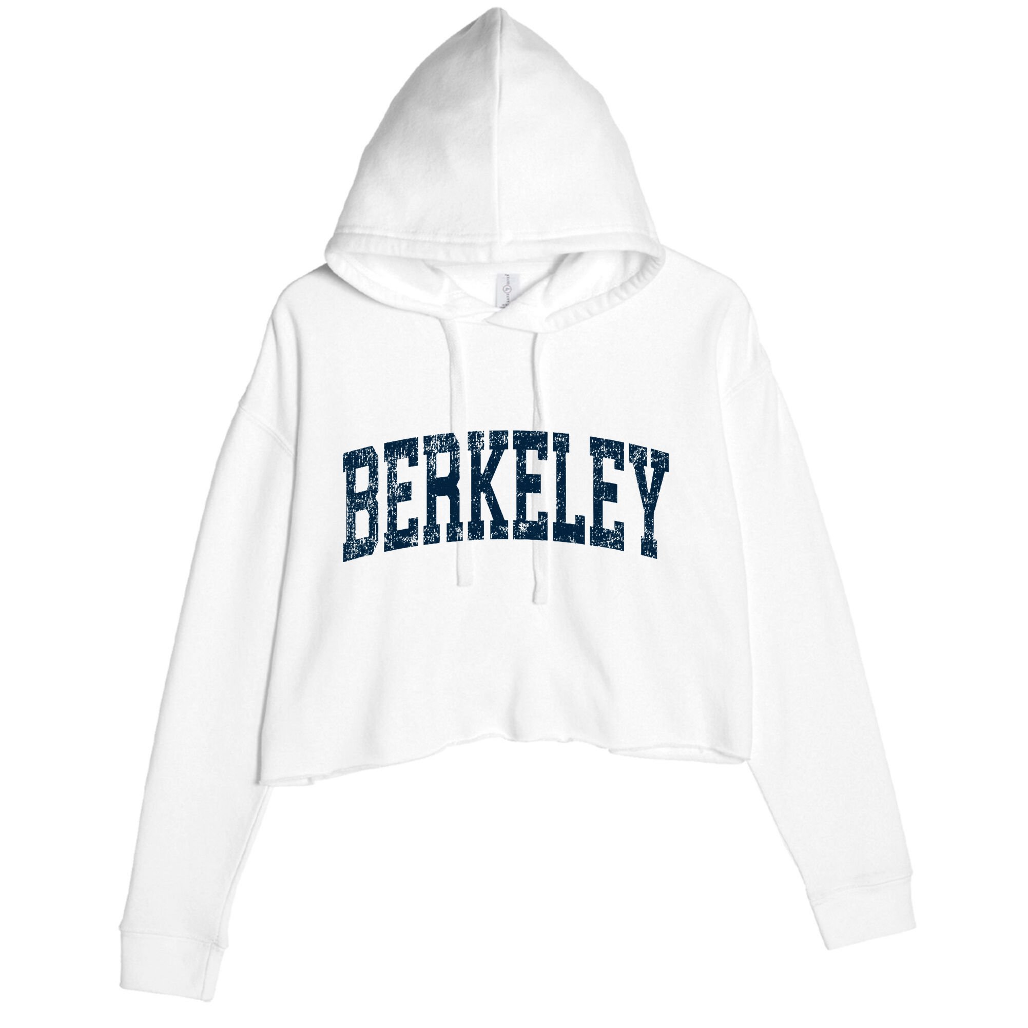 Berkeley California Ca Vintage Athletic Sports Crop Fleece Hoodie