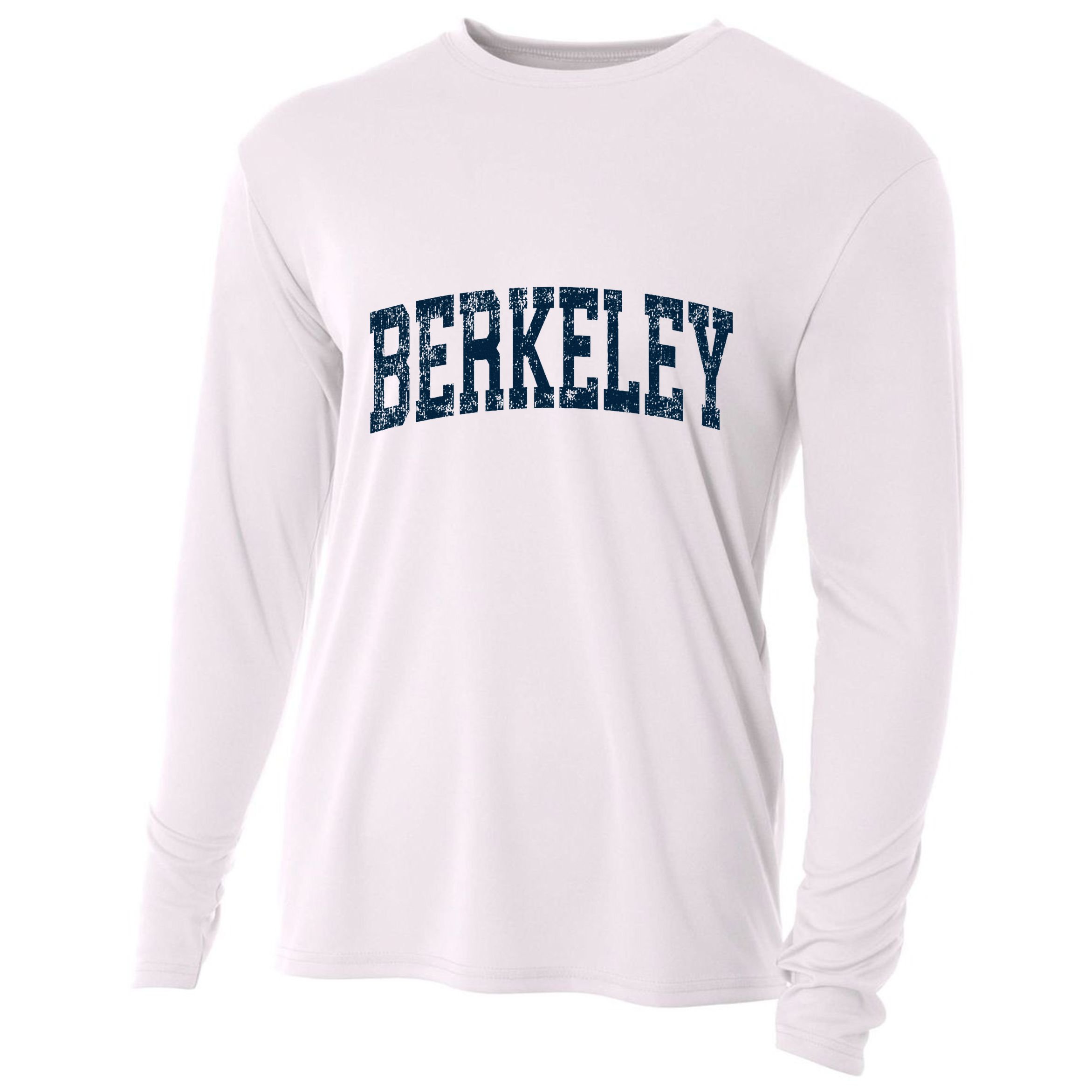 Berkeley California Ca Vintage Athletic Sports Cooling Performance Long Sleeve Crew
