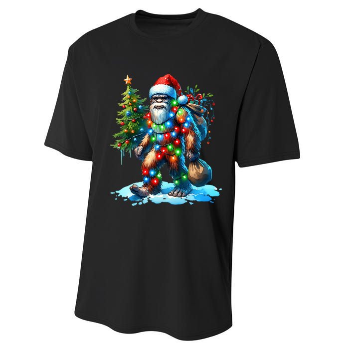 Bigfoot Christmas Christmas Tree Xmas Sasquatch Performance Sprint T-Shirt