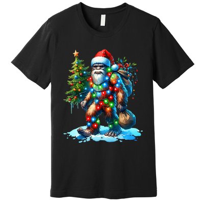 Bigfoot Christmas Christmas Tree Xmas Sasquatch Premium T-Shirt