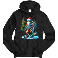 Bigfoot Christmas Christmas Tree Xmas Sasquatch Tie Dye Hoodie