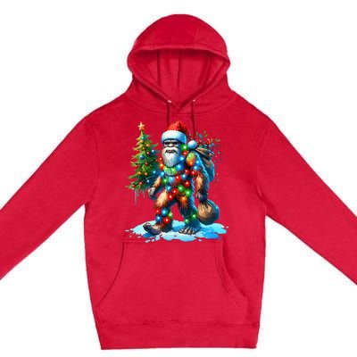 Bigfoot Christmas Christmas Tree Xmas Sasquatch Premium Pullover Hoodie