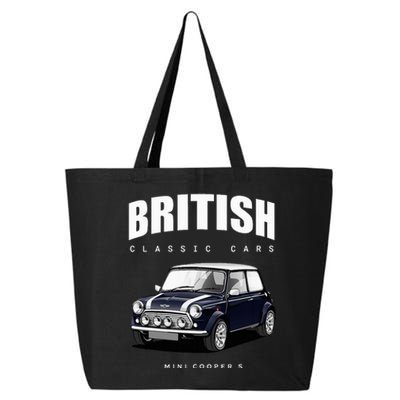 British Classic Car Dark Blue Mini Sports Car 25L Jumbo Tote