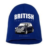 British Classic Car Dark Blue Mini Sports Car Short Acrylic Beanie