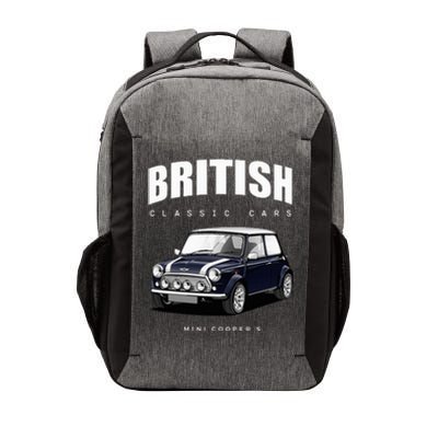 British Classic Car Dark Blue Mini Sports Car Vector Backpack