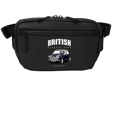 British Classic Car Dark Blue Mini Sports Car Crossbody Pack