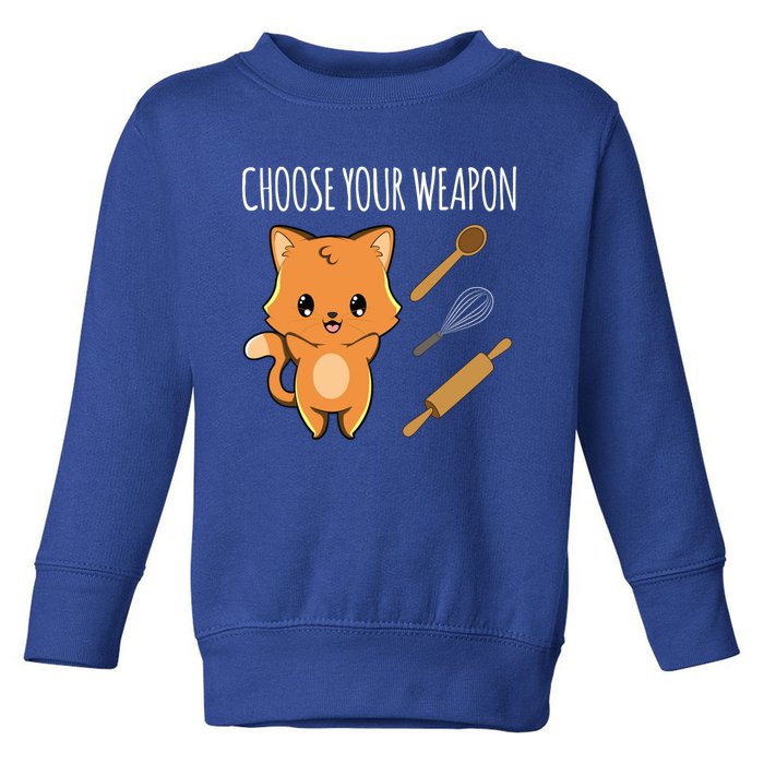 Baking Cooking Choose Your Weapon Cat Kawaii Anime Japanese Gift Toddler Sweatshirt