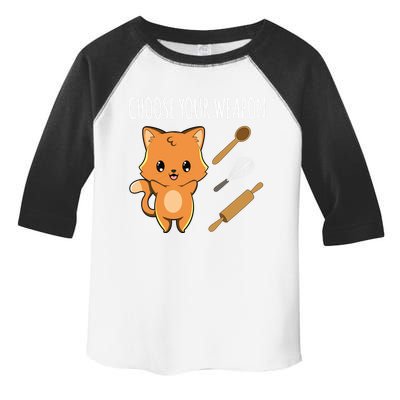 Baking Cooking Choose Your Weapon Cat Kawaii Anime Japanese Gift Toddler Fine Jersey T-Shirt