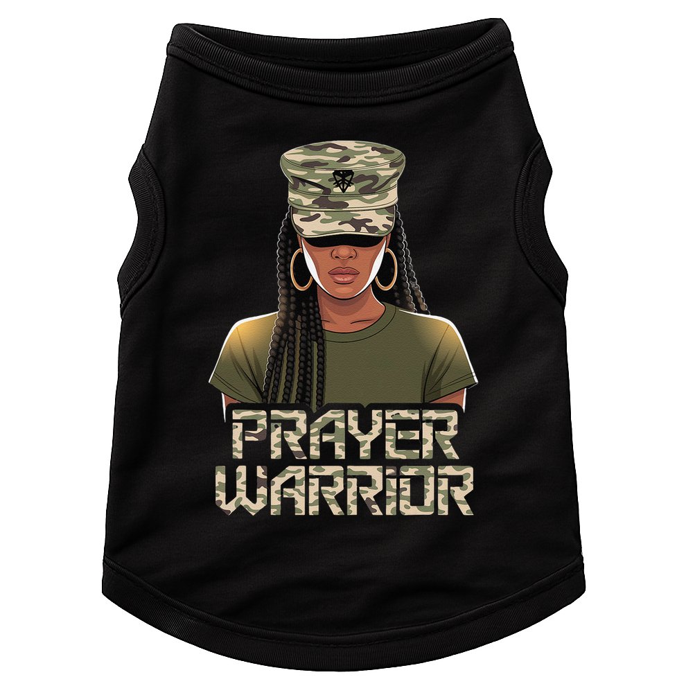 Black Christian Camo Jesus Girl Hat Women God Prayer Doggie Tank