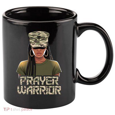 Black Christian Camo Jesus Girl Hat Women God Prayer 11oz C Handle Ceramic Mug