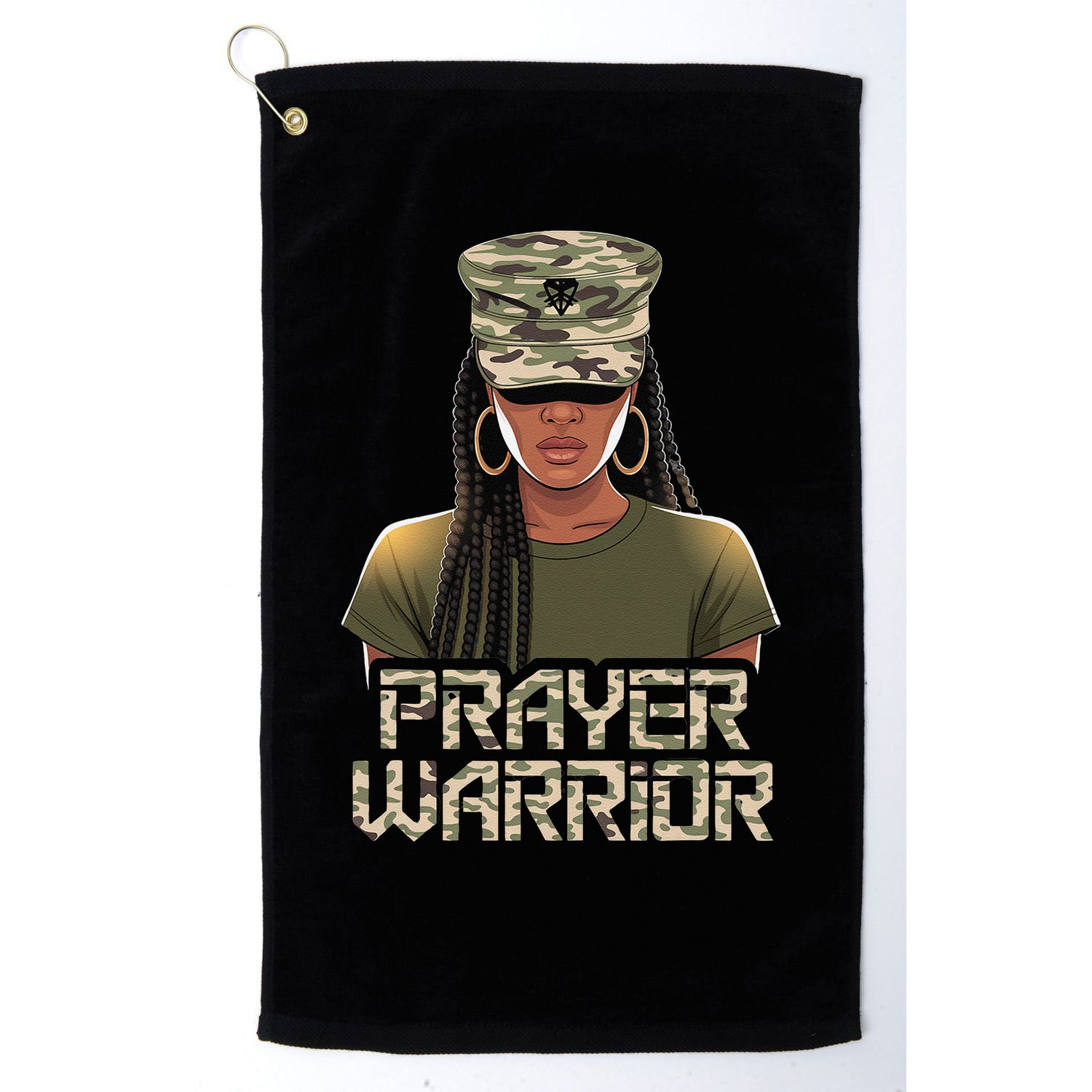 Black Christian Camo Jesus Girl Hat Women God Prayer Golf Towel