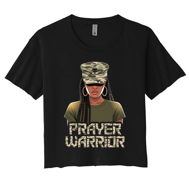 Black Christian Camo Jesus Girl Hat Women God Prayer Crop Top