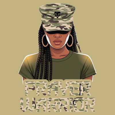 Black Christian Camo Jesus Girl Hat Women God Prayer T-Shirt