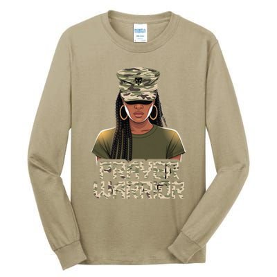 Black Christian Camo Jesus Girl Hat Women God Prayer Tall Long Sleeve T-Shirt