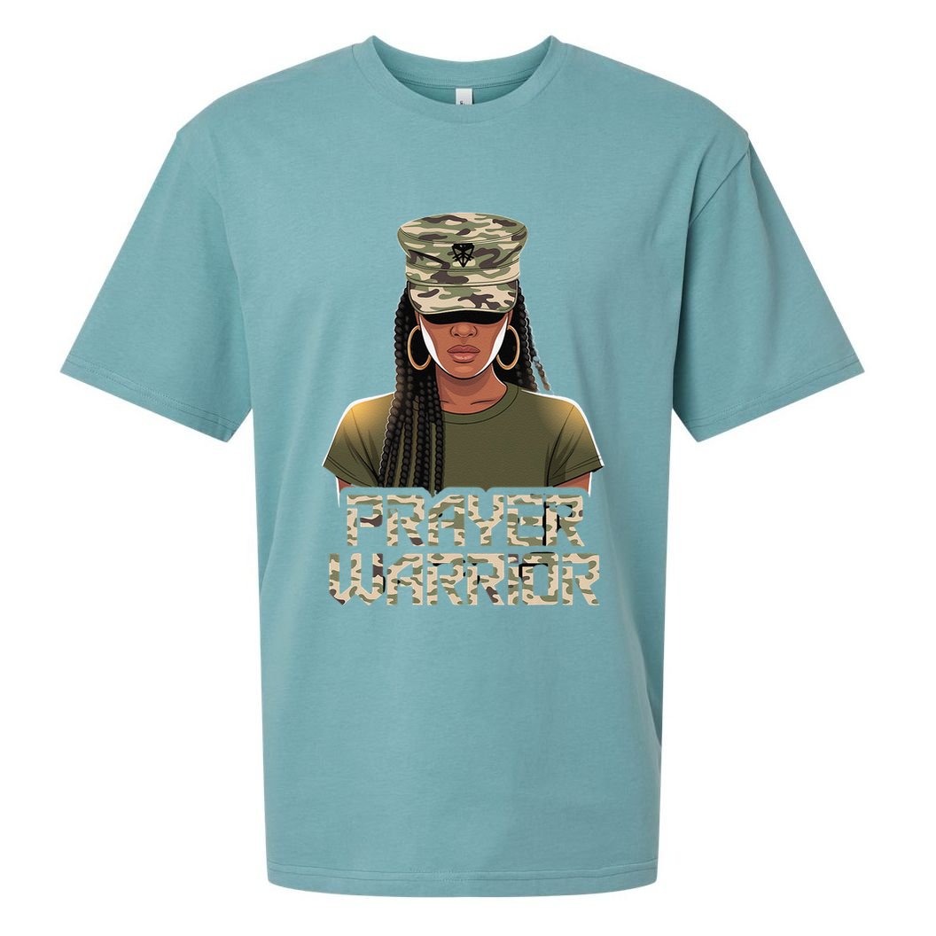 Black Christian Camo Jesus Girl Hat Women God Prayer Sueded Cloud Jersey T-Shirt