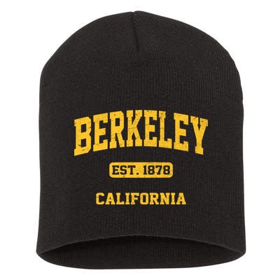 Berkeley California CA Vintage State Athletic Style Short Acrylic Beanie