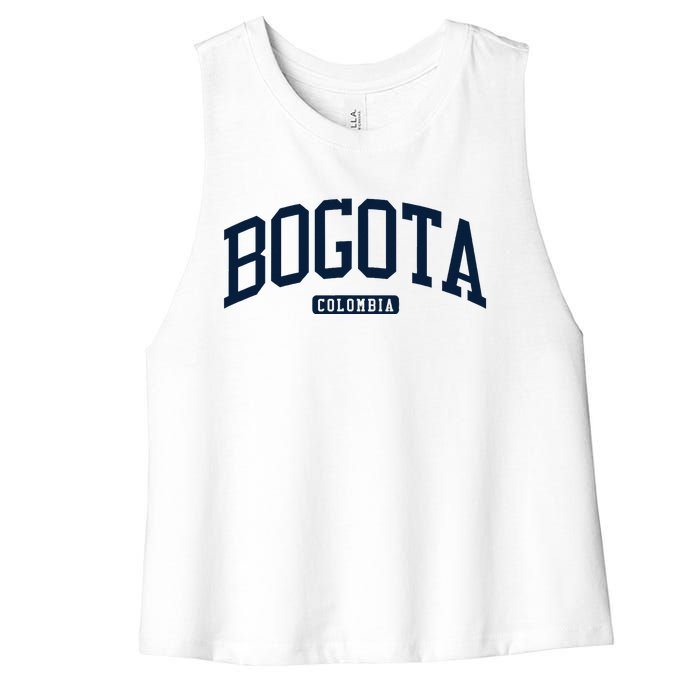 Bogota Colombia College University Style Women's Racerback Cropped Tank