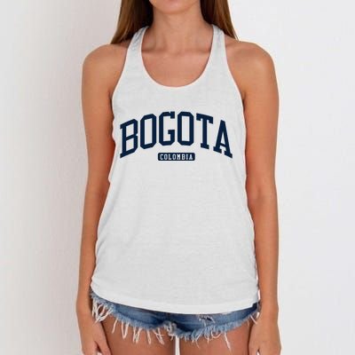 Bogota Colombia College University Style Women's Knotted Racerback Tank