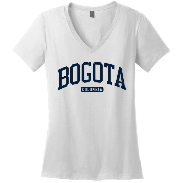 Bogota Colombia College University Style Women's V-Neck T-Shirt