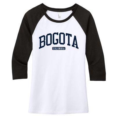 Bogota Colombia College University Style Women's Tri-Blend 3/4-Sleeve Raglan Shirt