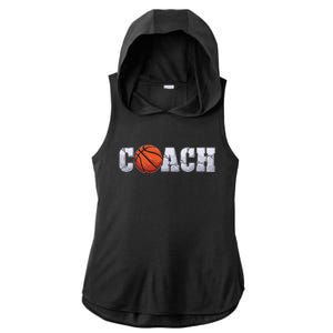 Basketball Coach Coaching Assistant Coach Basketball Team Funny Gift Ladies PosiCharge Tri-Blend Wicking Draft Hoodie Tank