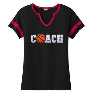 Basketball Coach Coaching Assistant Coach Basketball Team Funny Gift Ladies Halftime Notch Neck Tee