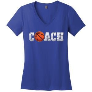 Basketball Coach Coaching Assistant Coach Basketball Team Funny Gift Women's V-Neck T-Shirt