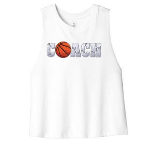 Basketball Coach Coaching Assistant Coach Basketball Team Funny Gift Women's Racerback Cropped Tank