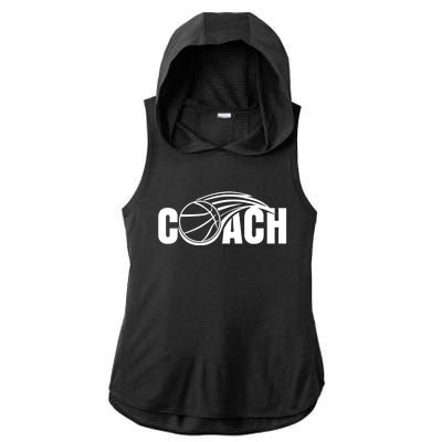 Basketball Coach Coaching Basketballer Trainer Gift Ladies PosiCharge Tri-Blend Wicking Draft Hoodie Tank