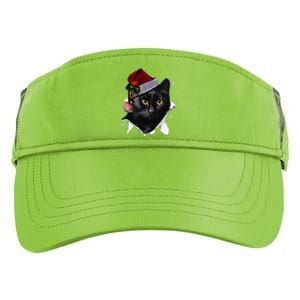 Black Cat Christmas Santa Hat Funny Cat Lover Christmas Adult Drive Performance Visor