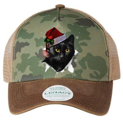 Black Cat Christmas Santa Hat Funny Cat Lover Christmas Legacy Tie Dye Trucker Hat